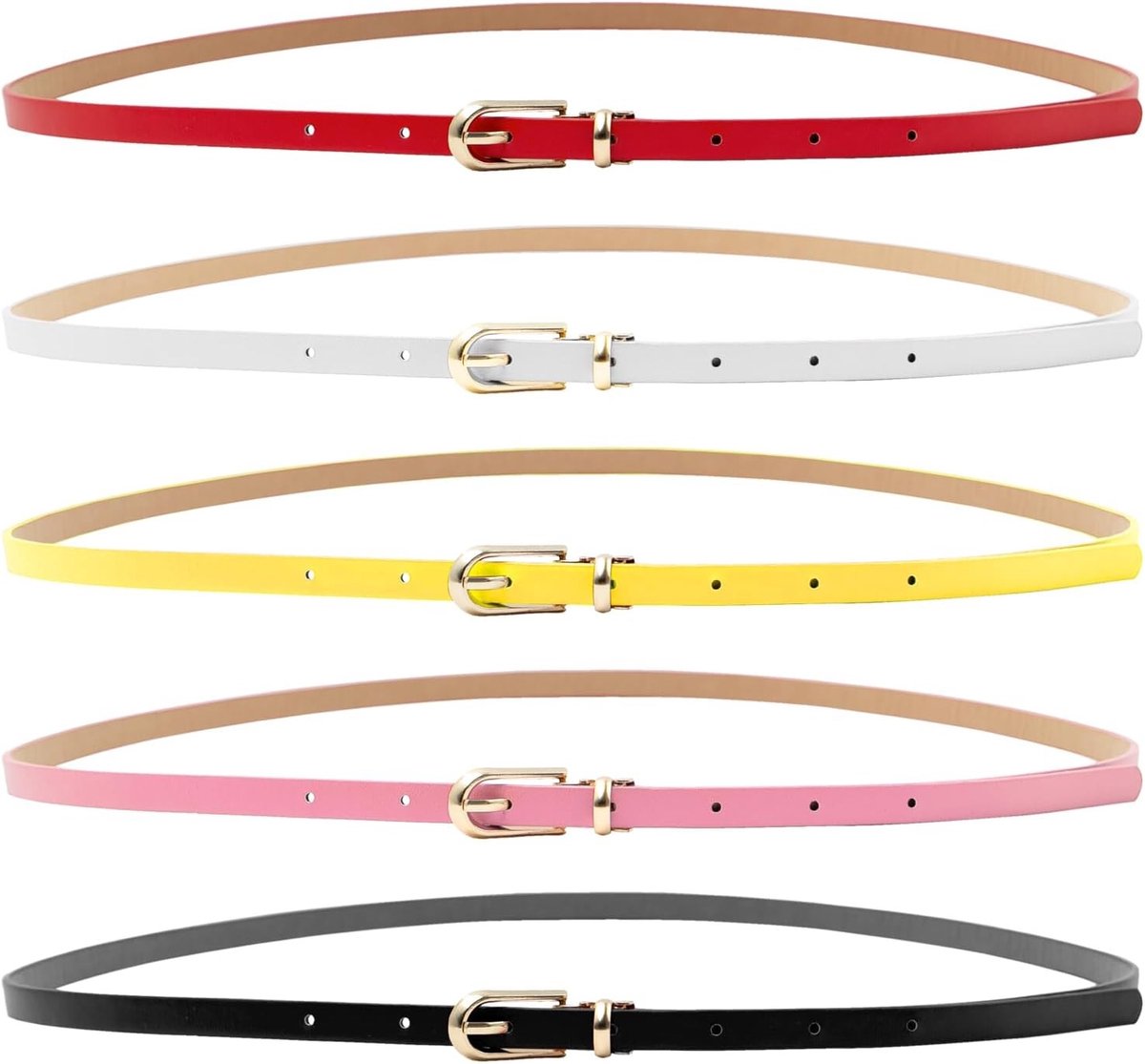 Leren Damesriem met Gouden Gesp - Verstelbare Slimme Taille Riem voor Jeans en Jurken in 5 Kleuren, Perfect voor Casual en Formele Outfits