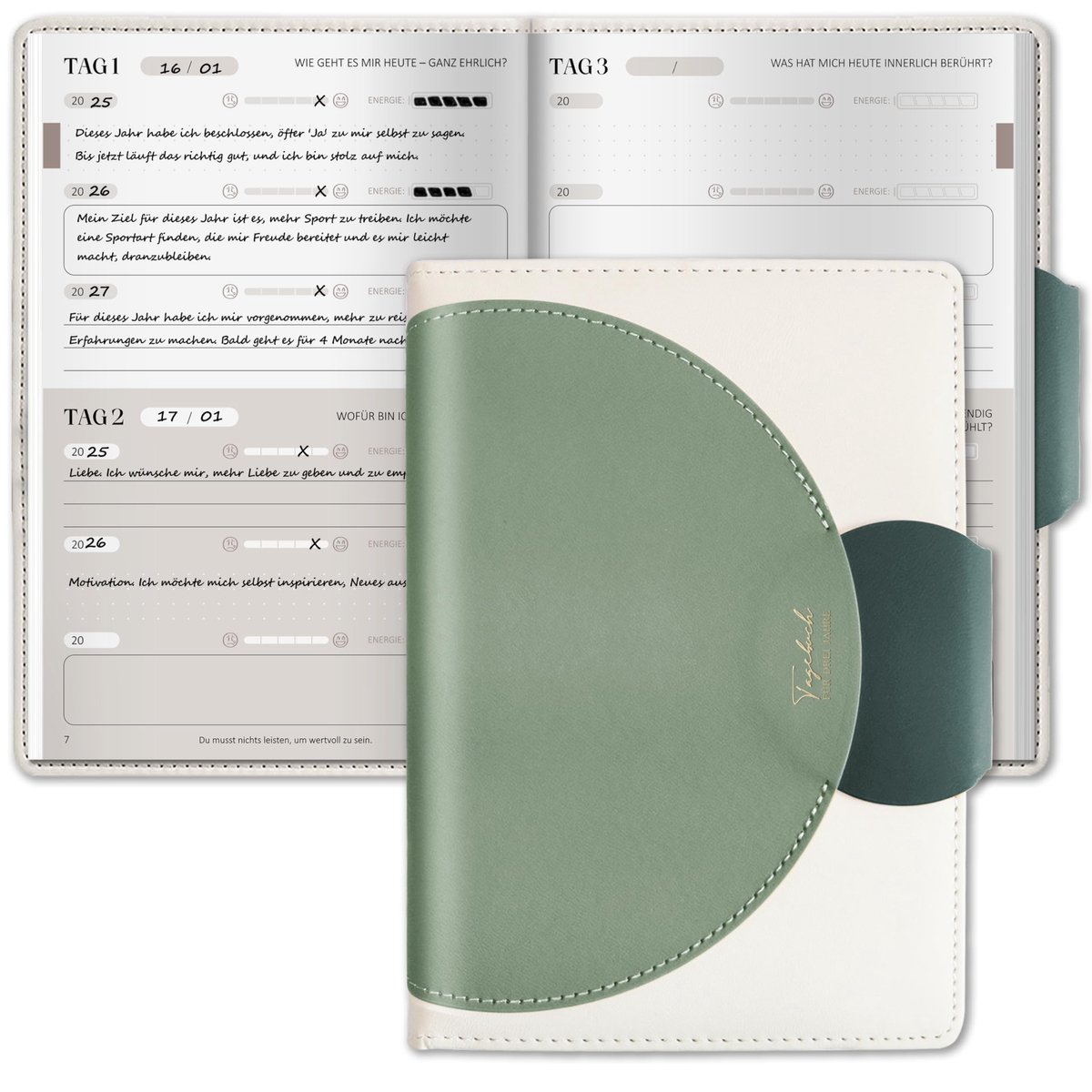 Elzusha - Groen Dagboek met Elegante Afwerking