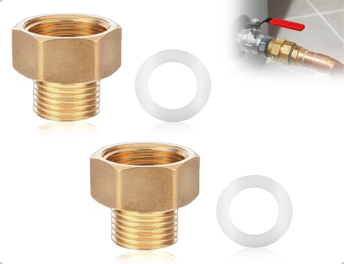 Elzusha - 2 Stuks Messing Reducers met Rubber Seal