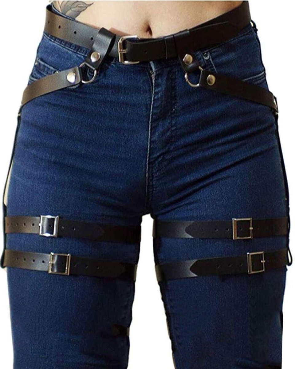 Elzusha - Sexy Leren Garter en Body Harness voor Vrouwen, One Size