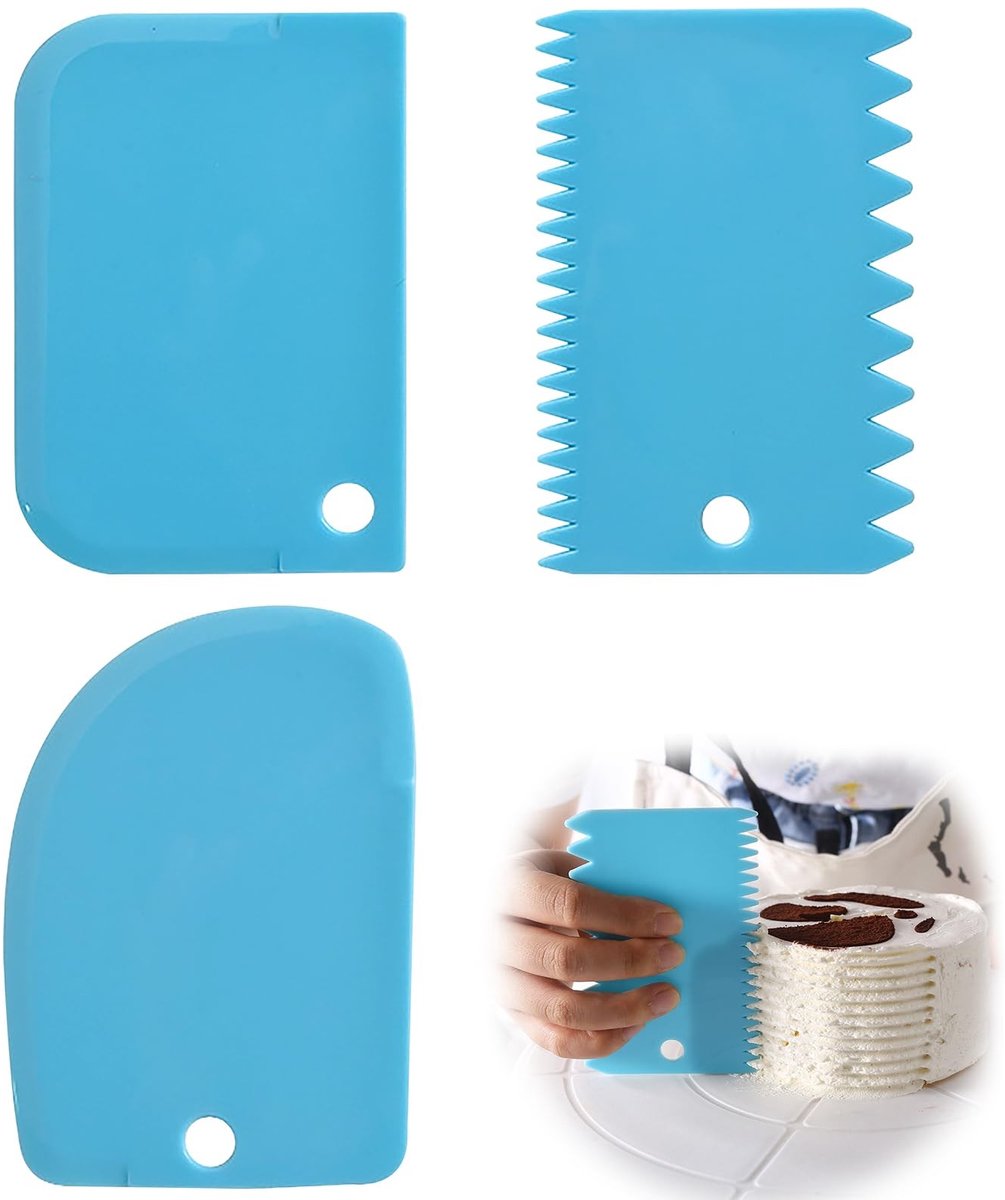 Elzusha - Set van 3 Plastic Taartscharen voor Decoratie en Icing