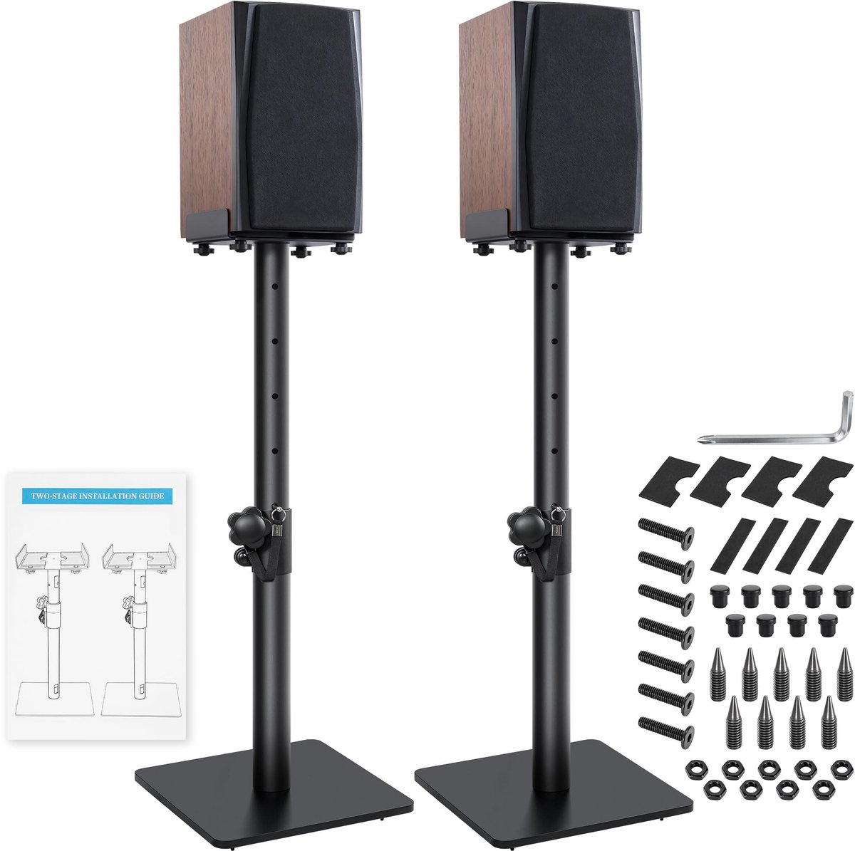 Elzusha - Verstelbare Speakerstandaard van 50.5-72.5 cm