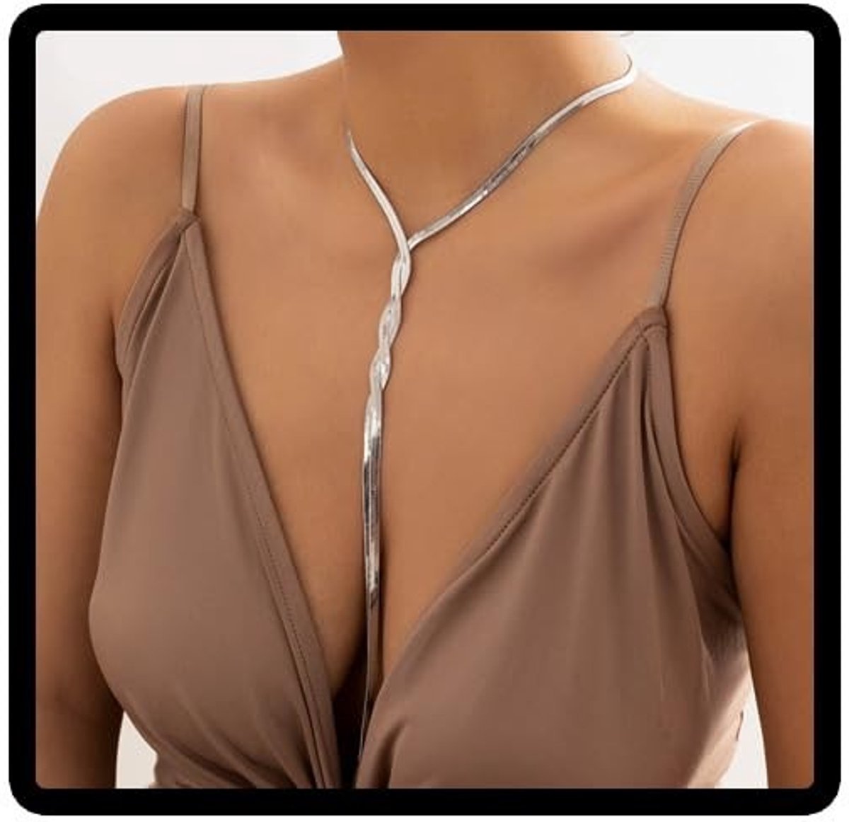 Elzusha - Geometrische Snake Bone Choker Kraag voor Vrouwen