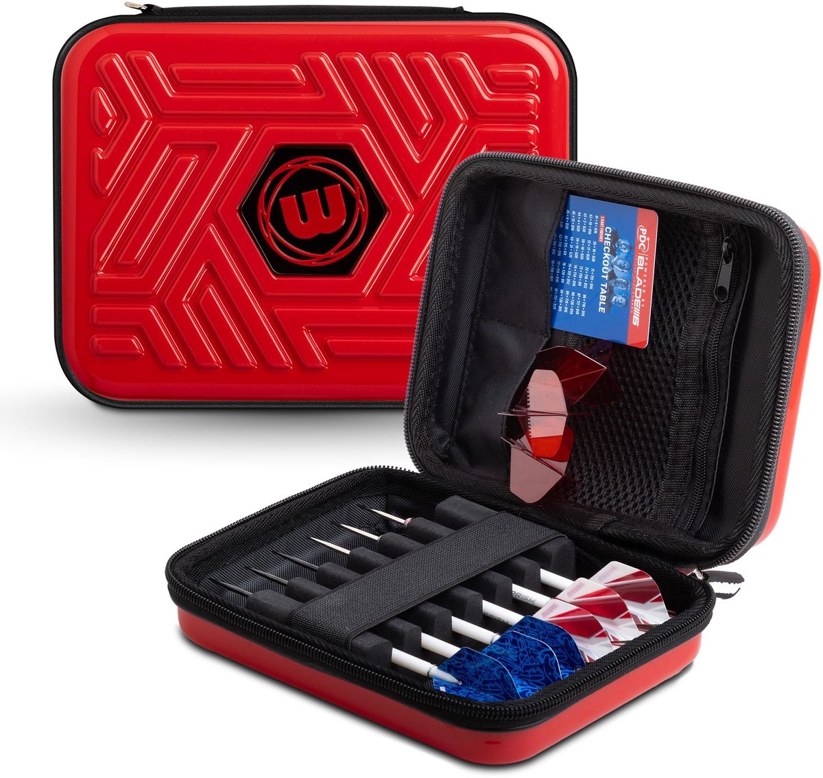 Elzusha - Darts Wallet voor Geassembleerde Darts - Rood