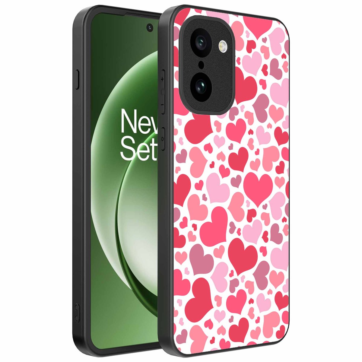 Geschikt voor OnePlus 15R Telefoonhoesje met Hartjes Print - Hearts Design TPU Backcover Case - Kinder Hoesje met Hartjes Design - Smartphonica geschikt voor OnePlus 15R