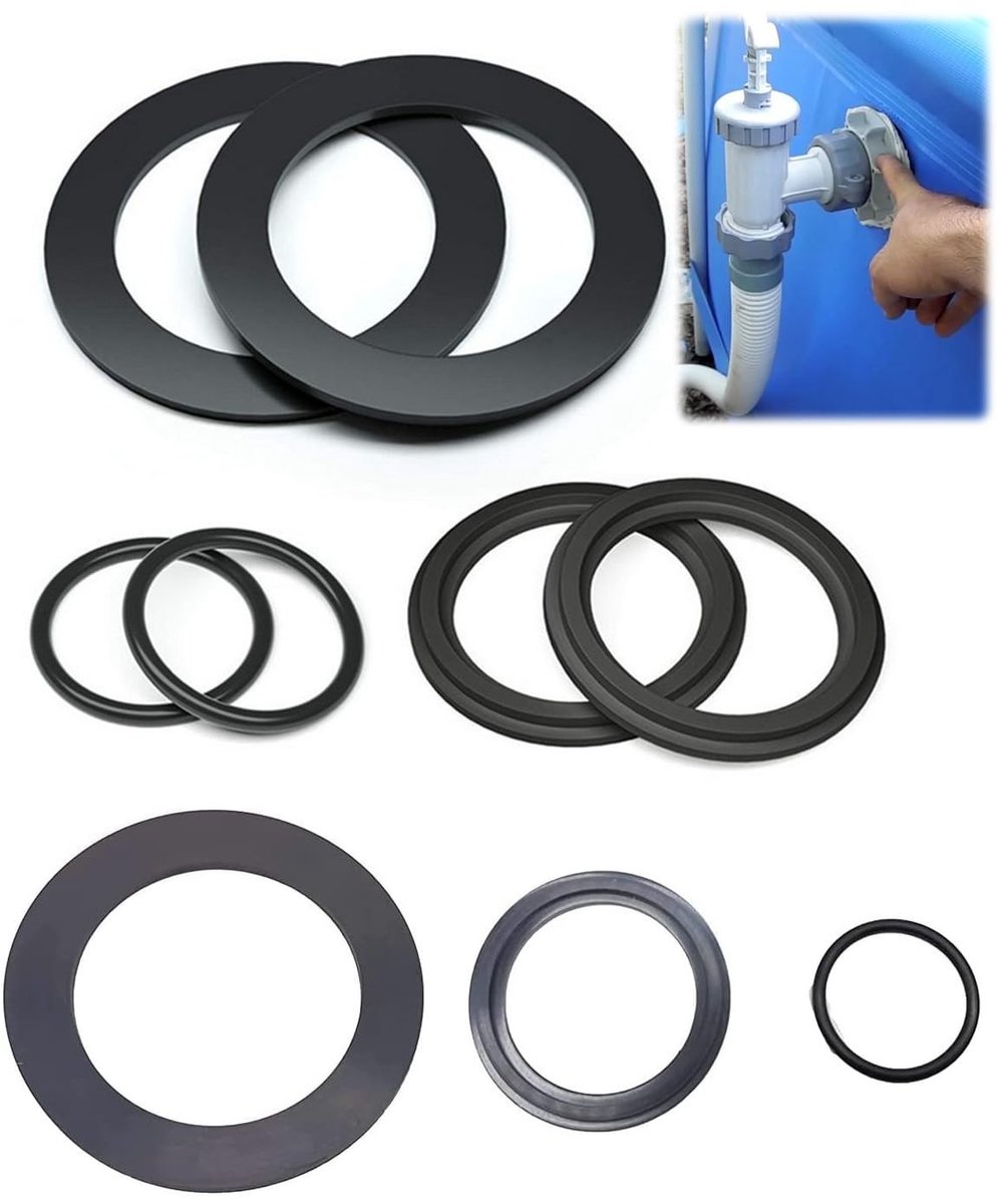 Set van 9 Waterdichte O-Ringen en Afsluitringen voor Filters en Pompventielen, Compatibel met Intex en Bestway, Ideaal voor Zwembadonderhoud en Levensduur Verlenging