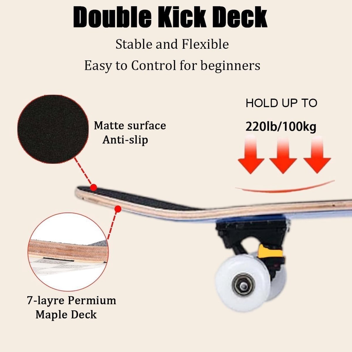 Solidchoice - Complete Skateboard voor Beginners met T-Tool