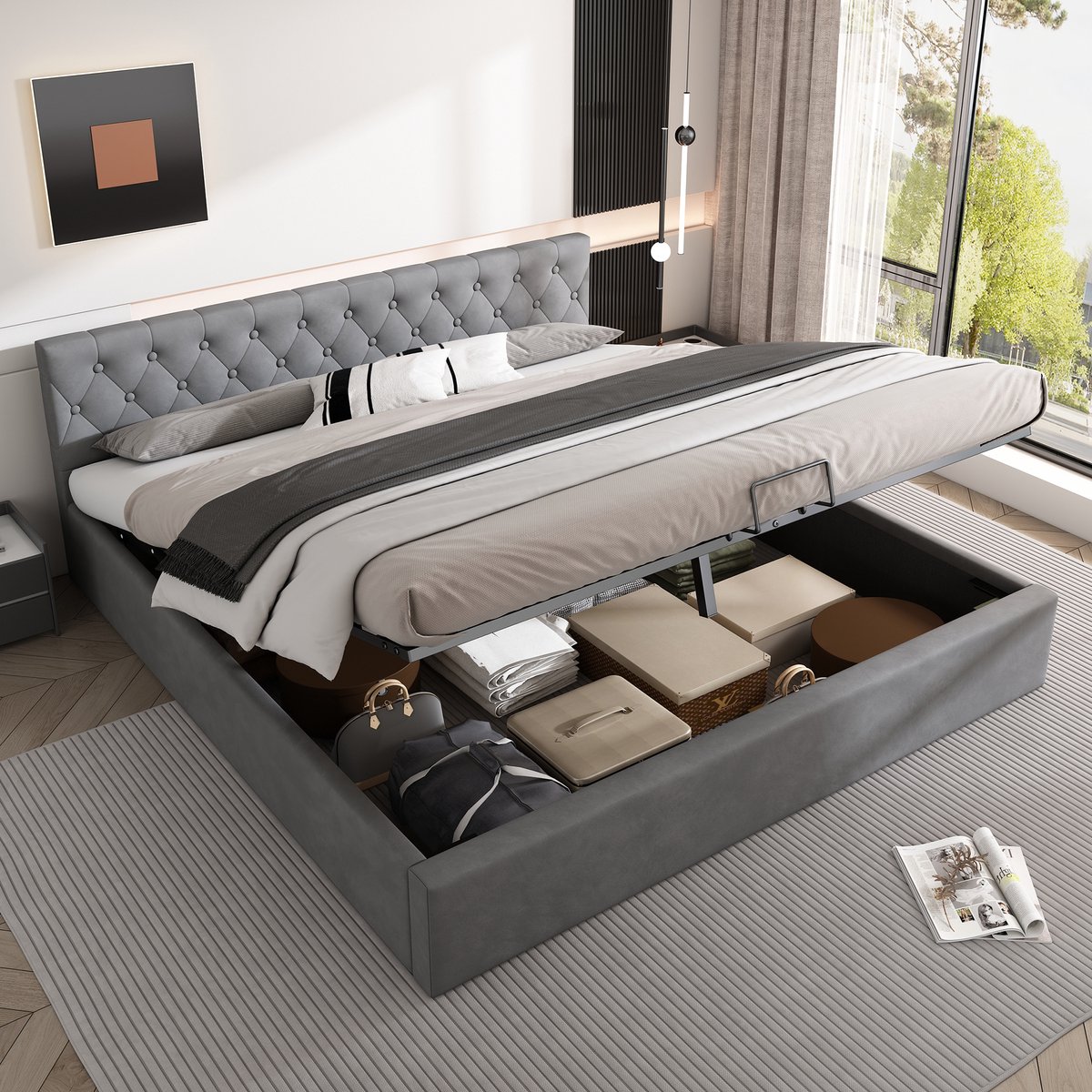 Metalen stapelbed 90x200 cm - Veilig en robuust design voor kinderen - Wit - Met raamdetails, vierzijdige valbeveiliging en stabiele ladder - EN747-gecertificeerd