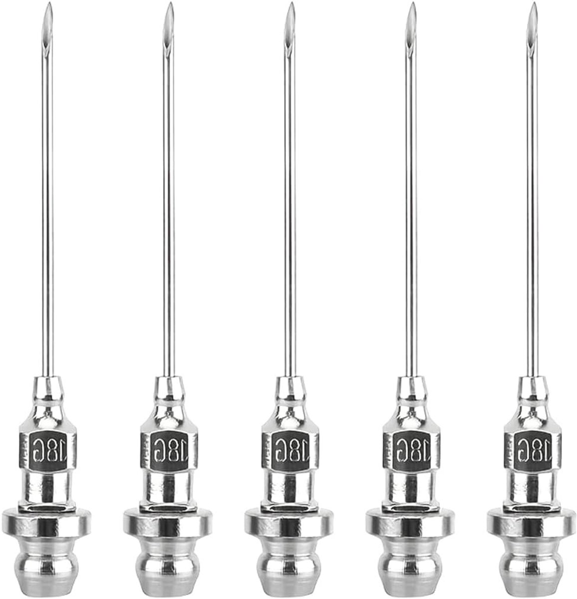 5 Stuks Smeervet Injectienaald Set, Draagbare Afneembare Injectiespuit, Precisie Injectienaald met Vetdispenser en Luchtmondstuk voor Efficiënte Smering