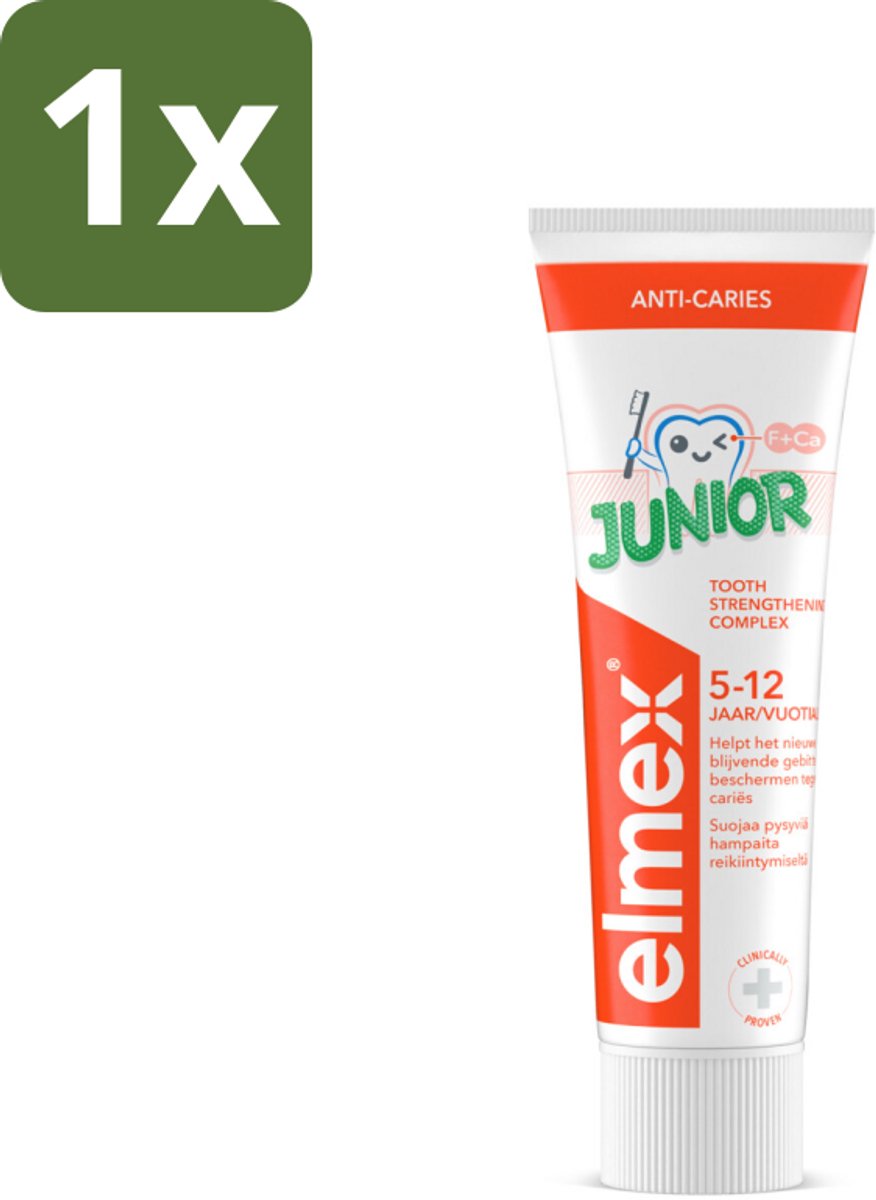 1 x Elmex Gel-Tandpasta Junior (5-12 Jaar) 75 ml - Tandpasta Voor Kinderen - Gaatjesbescherming - Aminfluoride - Tandpasta Gel - Kindertandpasta