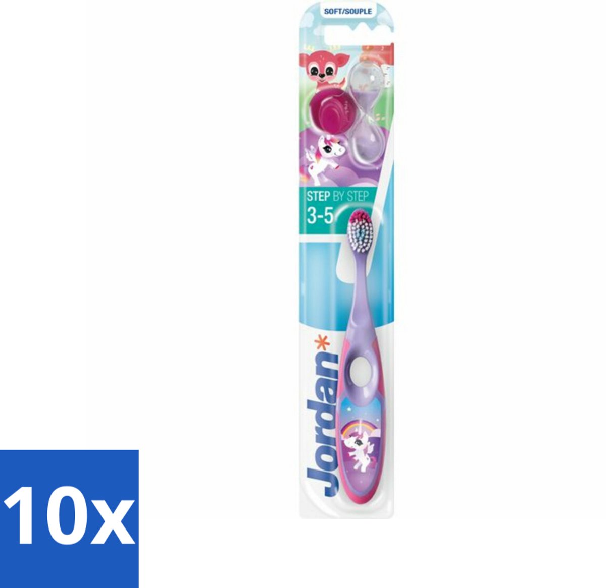 10 x Jordan Tandenborstel Step 2 (3-5 jaar) - Tandenborstel Kinderen 3-5 Jaar - Tandenborstel Melkgebit - Tandenborstel Voor Kinderen - Tandenborstel Zachte Haren - Tandenborstel Voor Melktanden