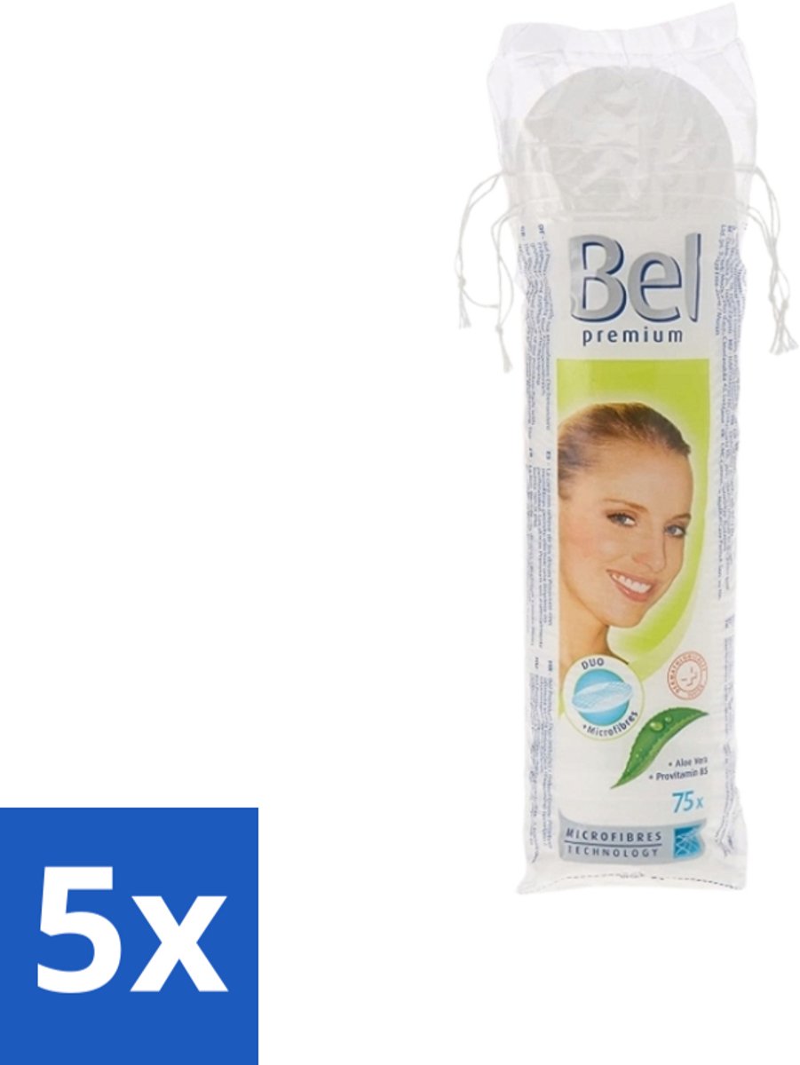5 x Hartmann Bel - Wattenpads Premium Klein Rond - 75 stuks per verpakking - Wattenpads - Biologisch Katoen - Huidverzorging - Make-up Verwijderen - Gezicht Reinigen