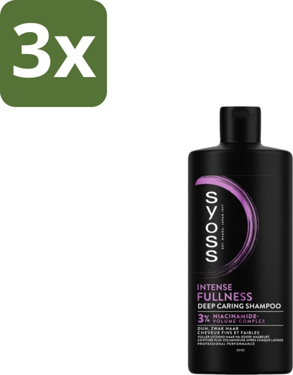 3 x Syoss – Shampoo – Intense Fullness – 440 ml - Volume Shampoo - Volumizing Shampoo - Fullness Shampoo - Fijn Haar Shampoo - Slap Haar Shampoo