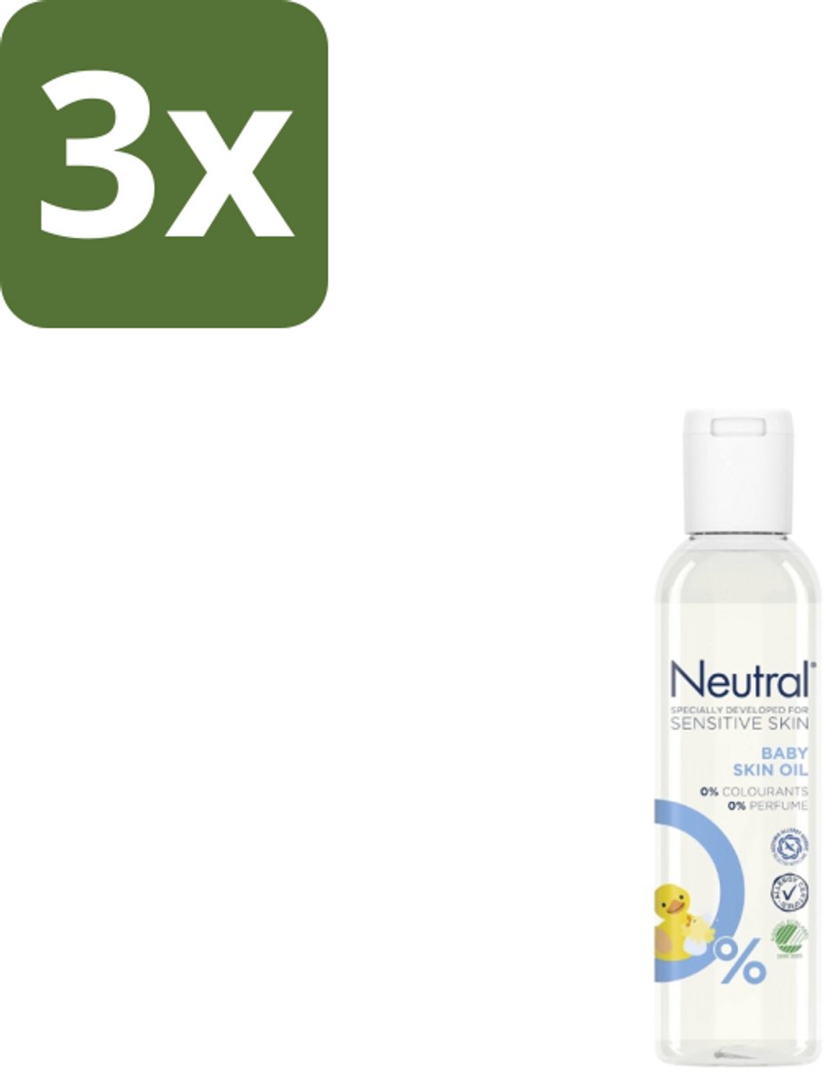 3 x Neutral Baby – Huidolie – Parfumvrij – Gevoelige Babyhuid – 150 ml - Babyhuidolie - Gevoelige Babyhuid - Droge Babyhuid - Hypoallergene Huidolie - Babyhuid Verzorging