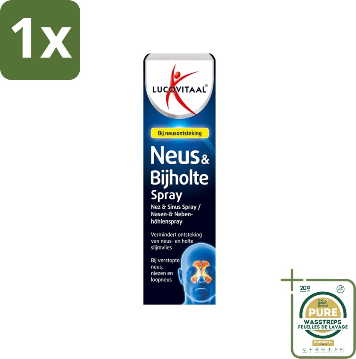 1 x Lucovitaal - Neusspray - Neus & Bijholte Spray - Bij Neusontsteking - 10 ml- Neusverstopping - Verkoudheid - Neusontsteking - Neusspray - Zeezout