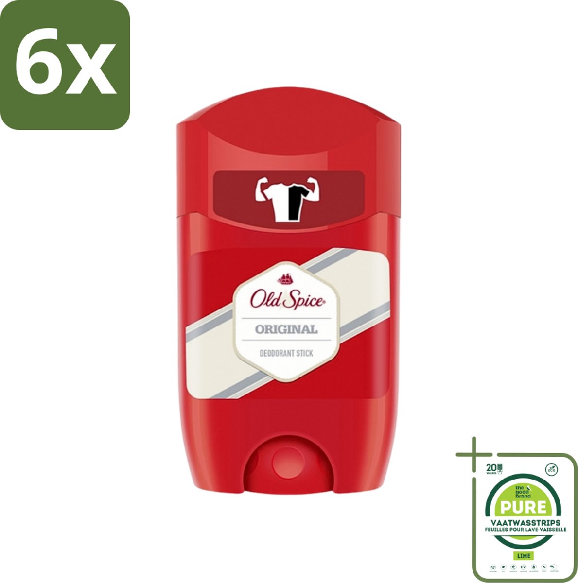 Old Spice - Original - High Endurance - Deodorantstick - Langdurige Frisheid - 50 g - Voordeelverpakking - 6 stuks - Old Spice - Deodorantstick