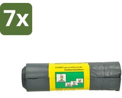 7 x Komo Vuilniszakken Trekband 60L 15 stuks per verpakking - Afvalzak 60 L - Trekband Vuilniszak - Vuilniszak 60 L - Vuilniszak Met Trekband - Vuilniszak LDPE