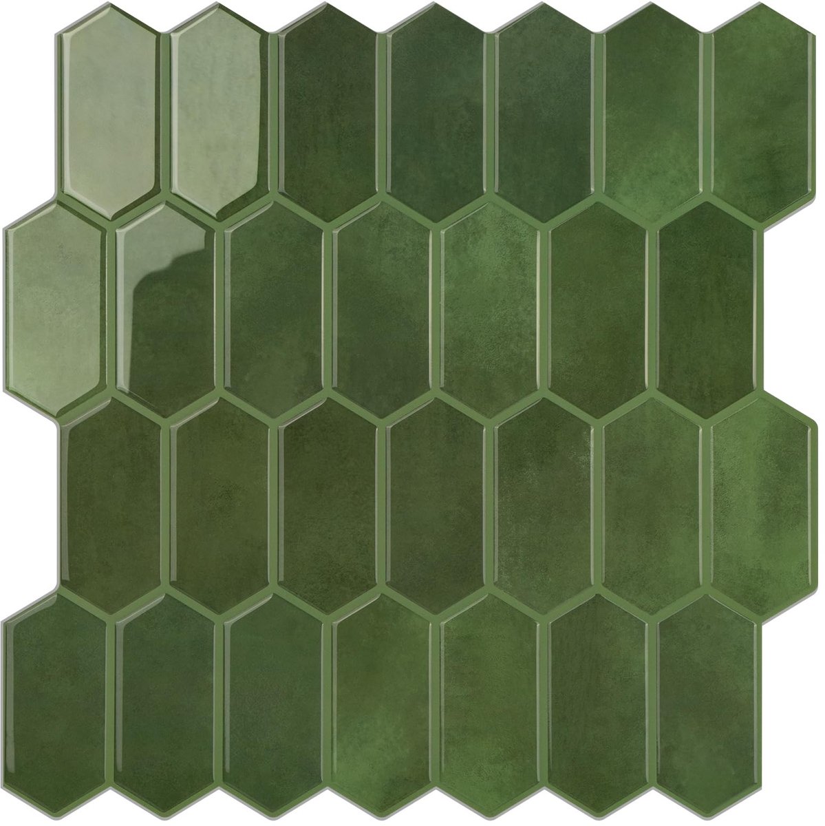 Elzusha - Groene Lange Hexagon Peel and Stick Wandtegels 10 Stuks