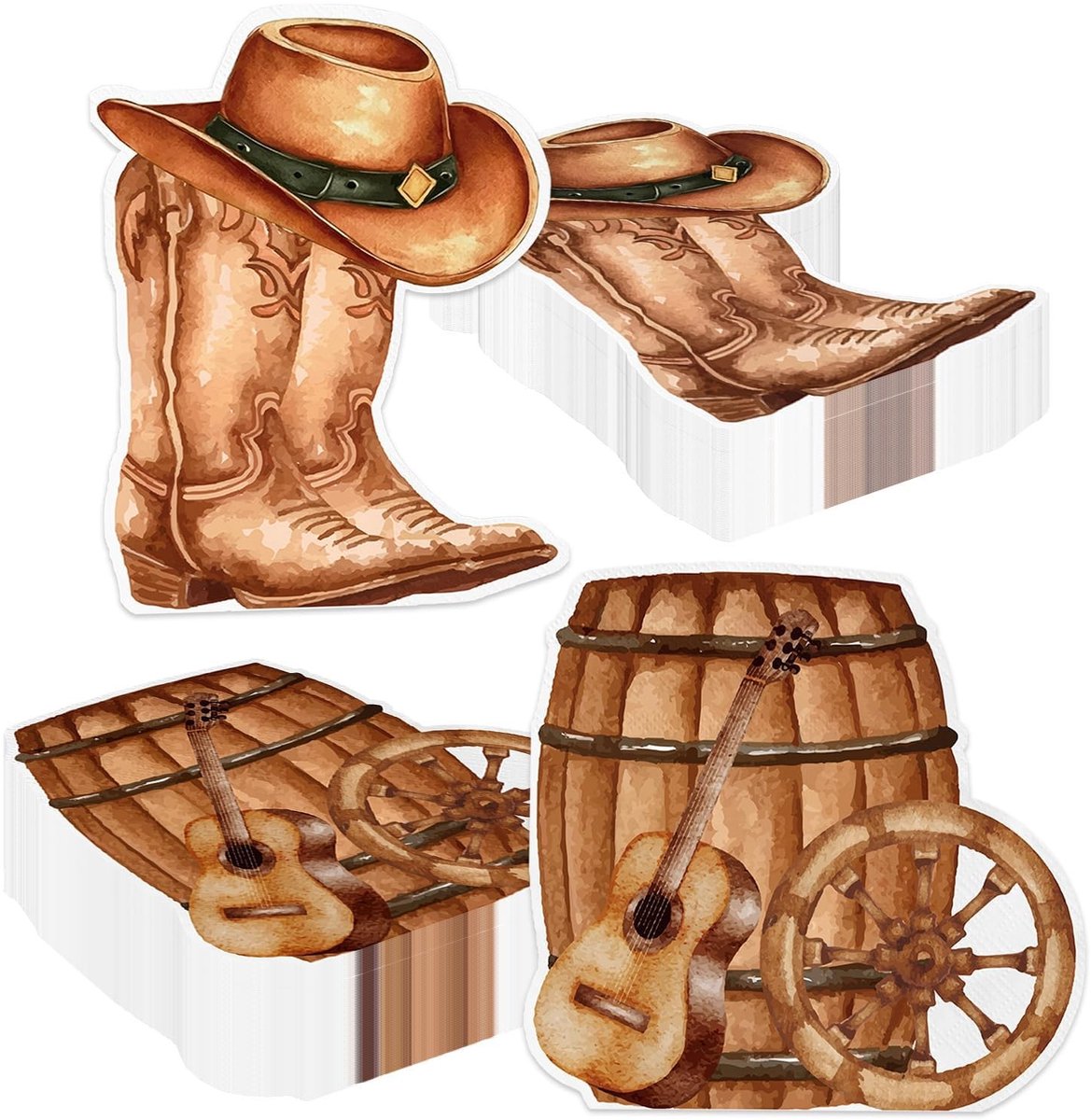 Elzusha - Set van 20 Servetten met Western Thema