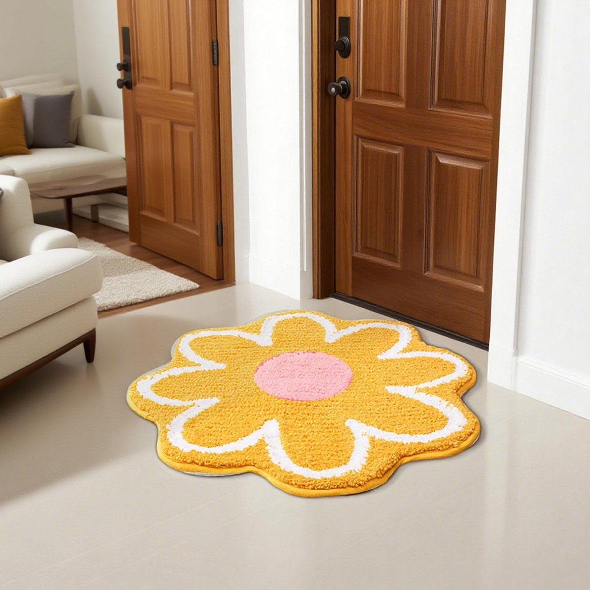 Elzusha - Gele Badkamer- en Woonkamer Tapijt - Antislip, Absorberend en Wasbaar