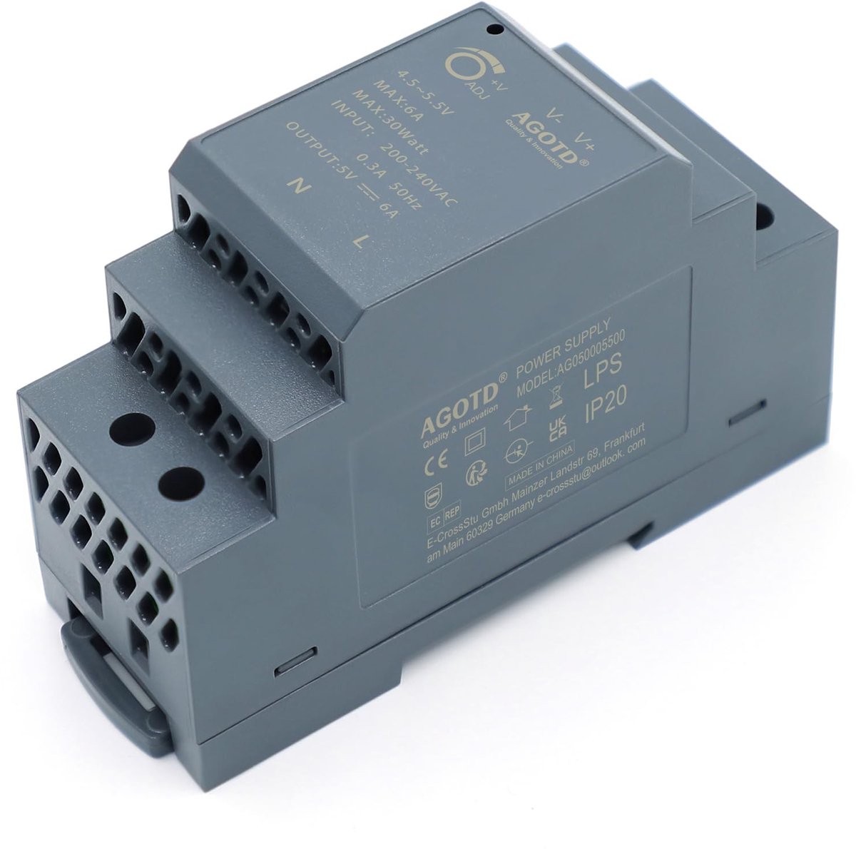 Elzusha - DIN-Rail Voedingsadapter 30W 5V 6A voor Industrieel Gebruik