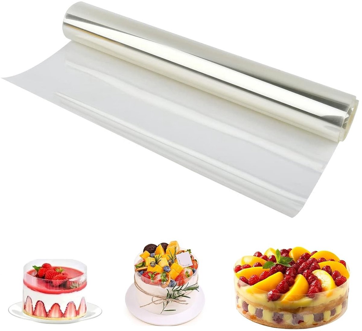 Elzusha - Transparante Taartfolie 20cm x 5m voor Perfecte Taart Randen