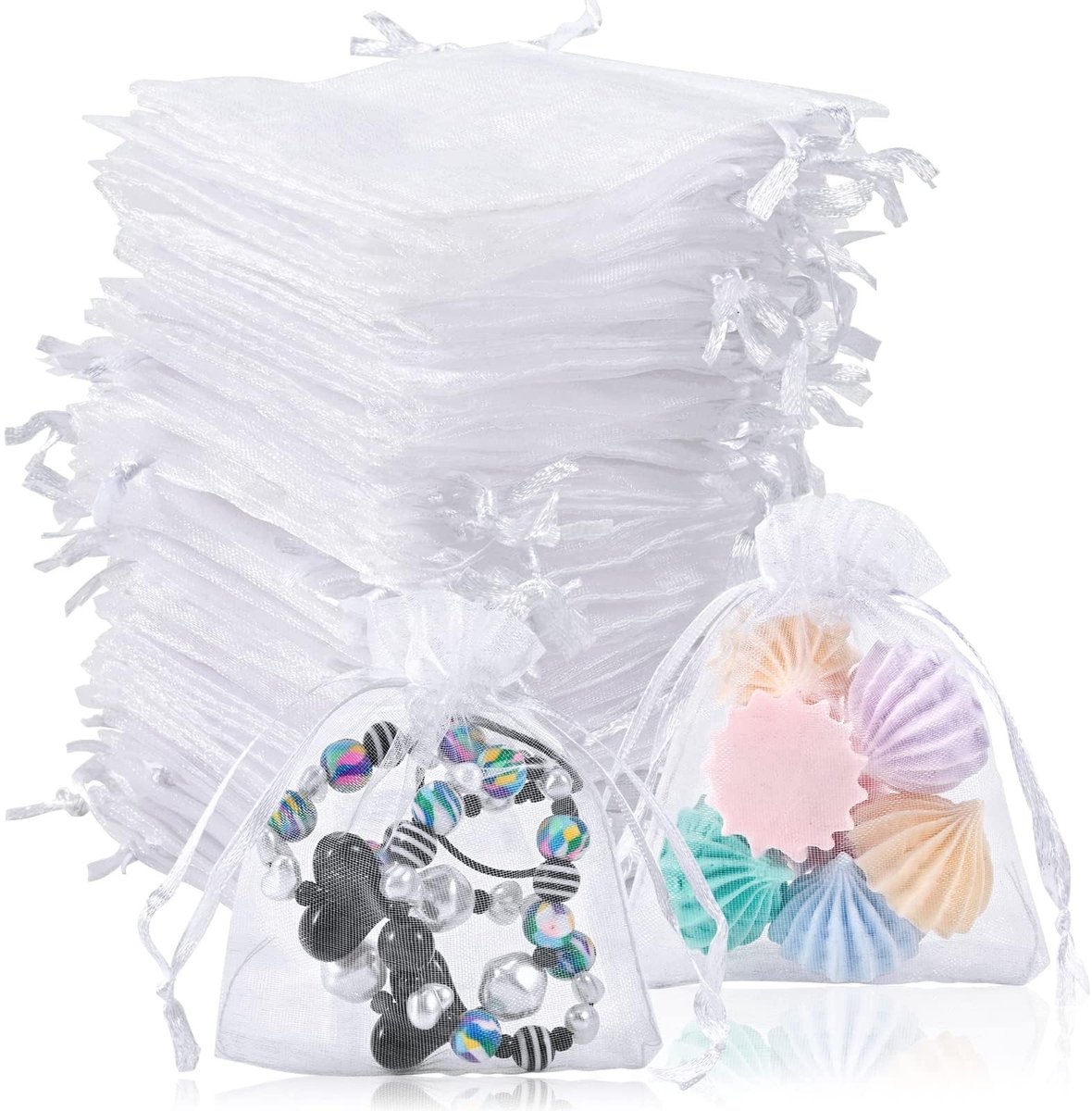 Elzusha - Organza Tassen - 80 Stuks - 7 x 9 cm - Voor Cadeaus en Feesten