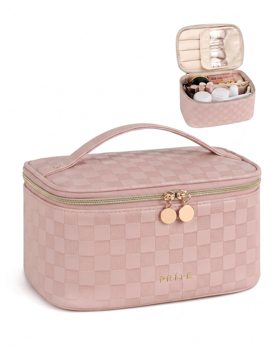 Elzusha - Make-up Tas met Tasjes en Waterafstotend Leer