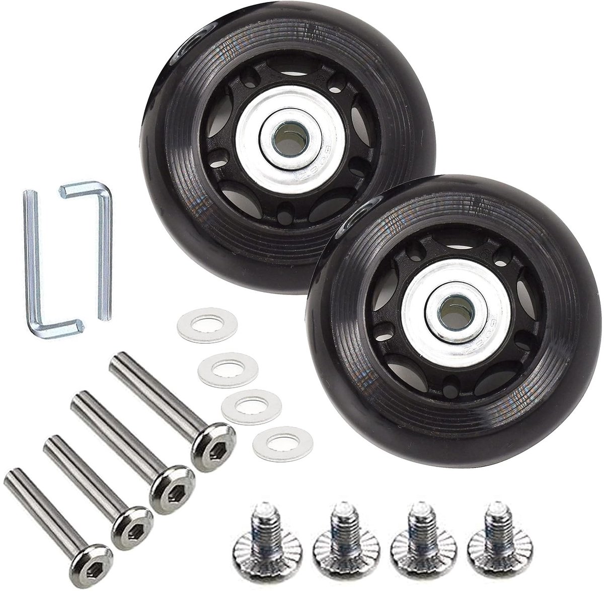Vervangende Rubber Wielen met Zwenkverbinding, Set van 2, Geschikt voor Meubels en Apparaten, 70*24mm