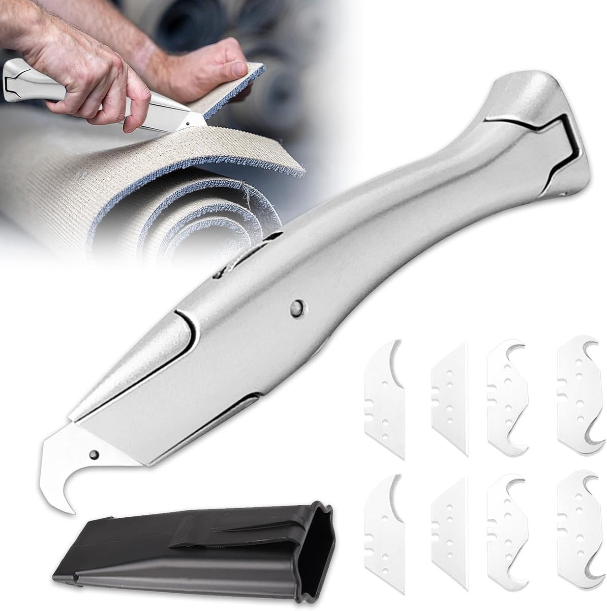 Tapijtmes - Aluminium - Universeel - Ergonomisch Ontwerp - Voor Diverse Snijwerkzaamheden