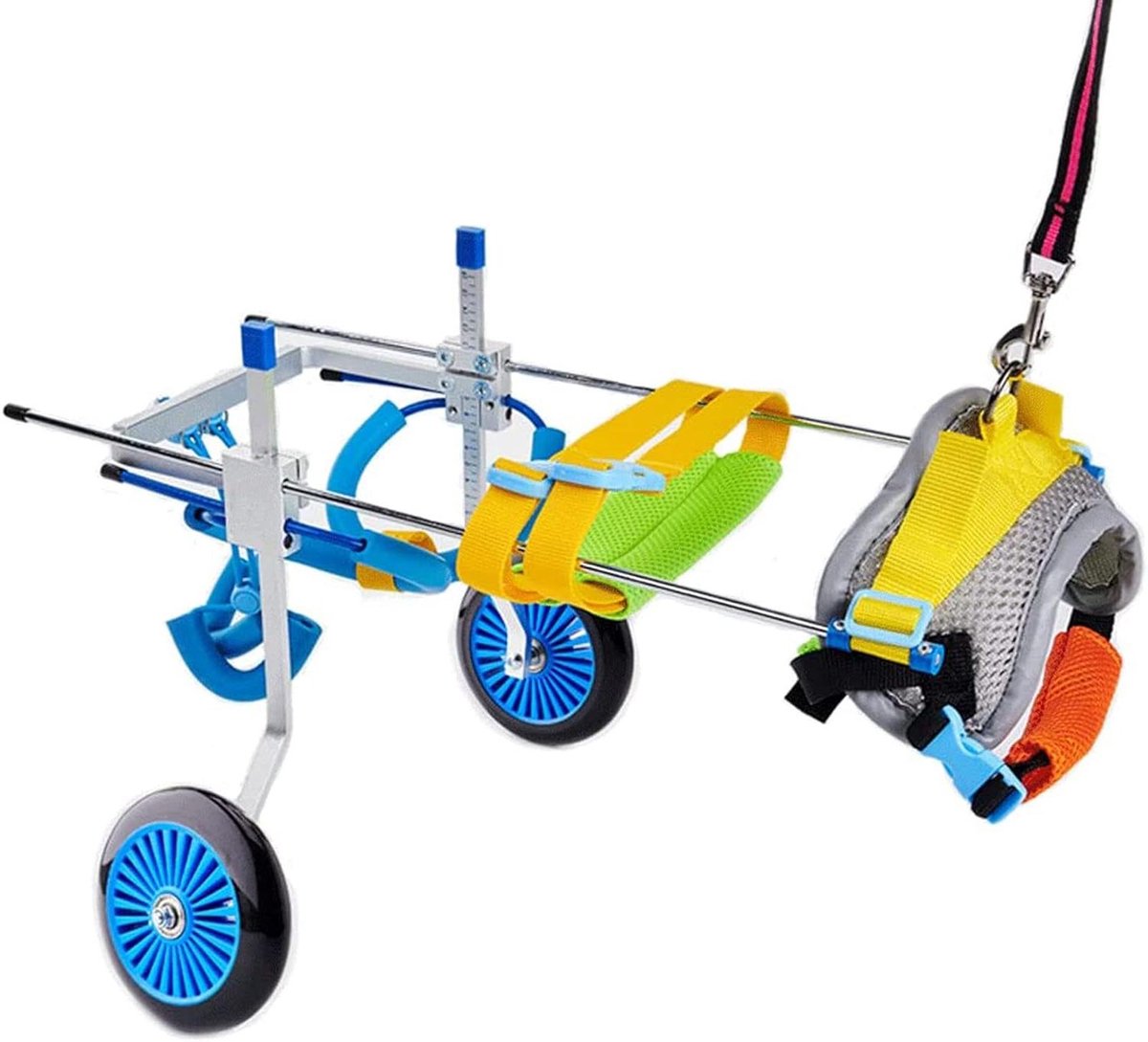 Honden Rolstoel - Loop Hulp - Revalidatie Honden - Verstelbaar Aluminium Frame - Verschillende Maten - Zilver