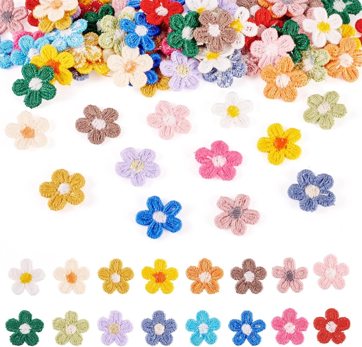80 Stuks Bloemige Patches - Kleurige Bloemen Applicaties voor Kleding, Hoeden en Rugzakken - Ideaal voor Creatief Naaiwerk en Kostuumaccessoires