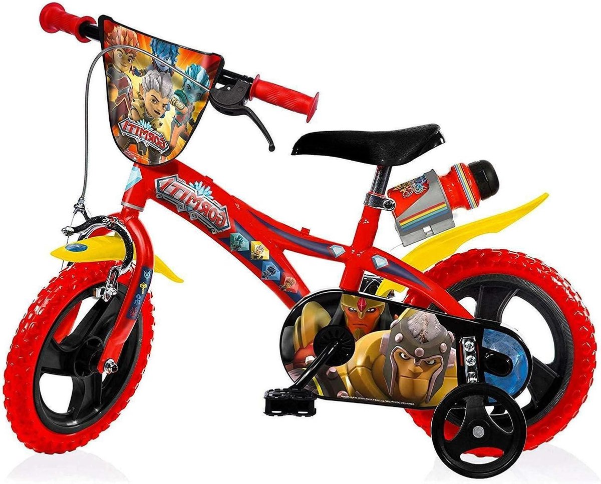 Kinderfiets Loopfiets voor jongens Leren fietsen Afneembare zijwieltjes 12 inch Rood