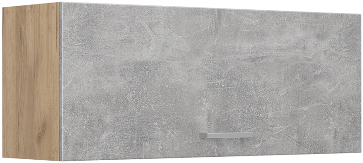 Vicco Hangkast R-Line, Beton/Goudkleurig Eiken, 100 cm Plat