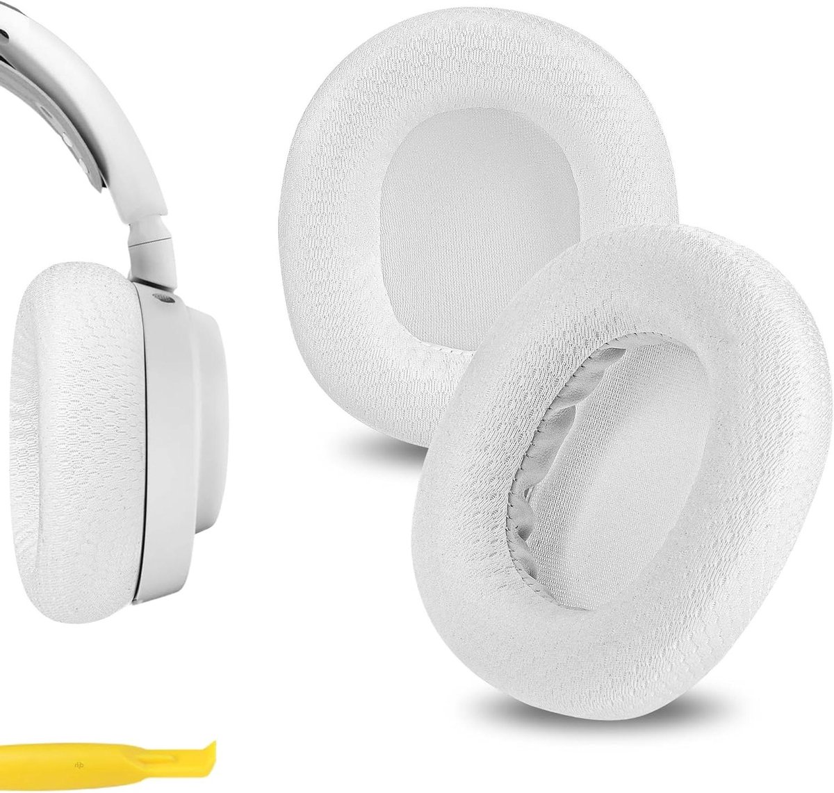 Oorkussens Vervanging - Koptelefoon Kussens - Hoofdtelefoon Reparatie - Ademend Mesh Materiaal - 9.5 x 8.5 x 2.5 cm - Wit