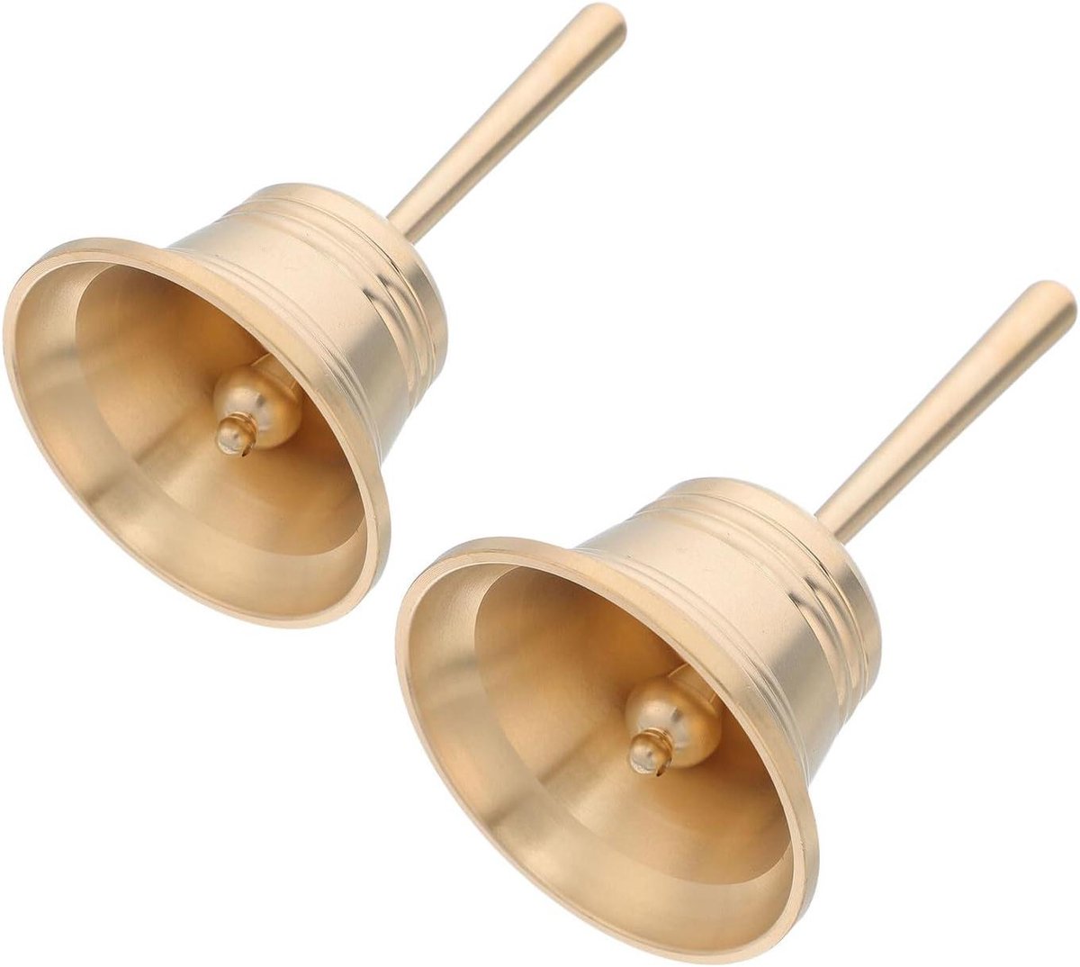 Massief Messing Handbel - Oproepbel Dinerbel - Feestelijke Signalering - Luide Klank - 8.8x5.3x5.3cm - Goud