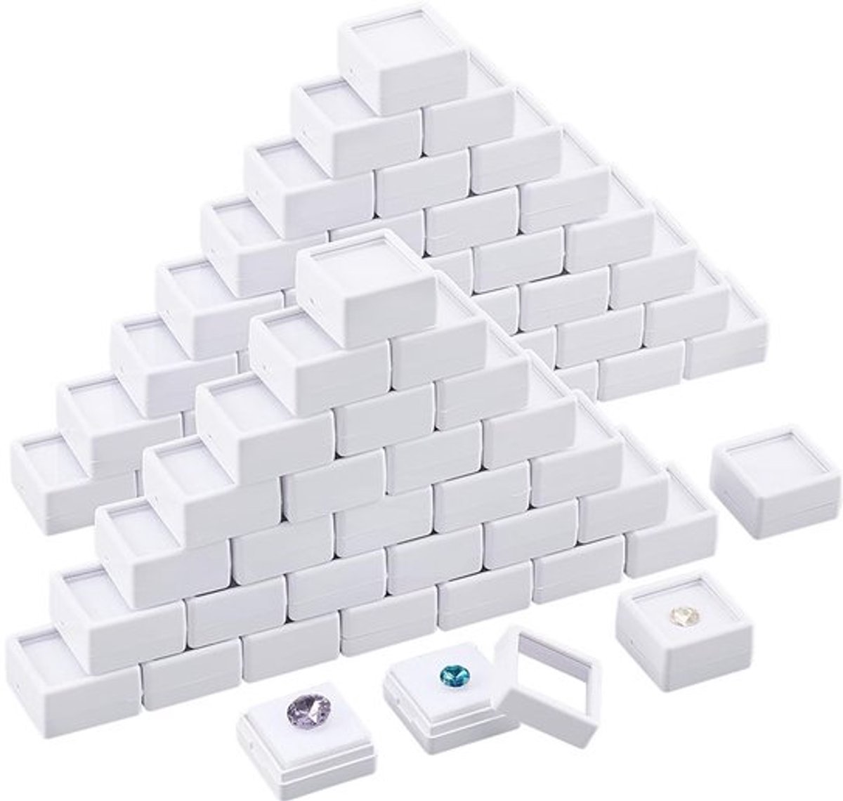 Edelsteen Doos 70 Stuks - Vierkante Doos - Plastic - Waterdicht - Stapelbaar - Duurzaam Materiaal - Sieradenbox