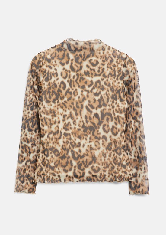s.Oliver - female - Mesh-shirt met lange mouwen en luipaardprint