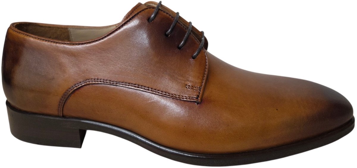 Melik Marizo Cognac Nette Veterschoenen Cognac Leer Heren - Cognac - 45