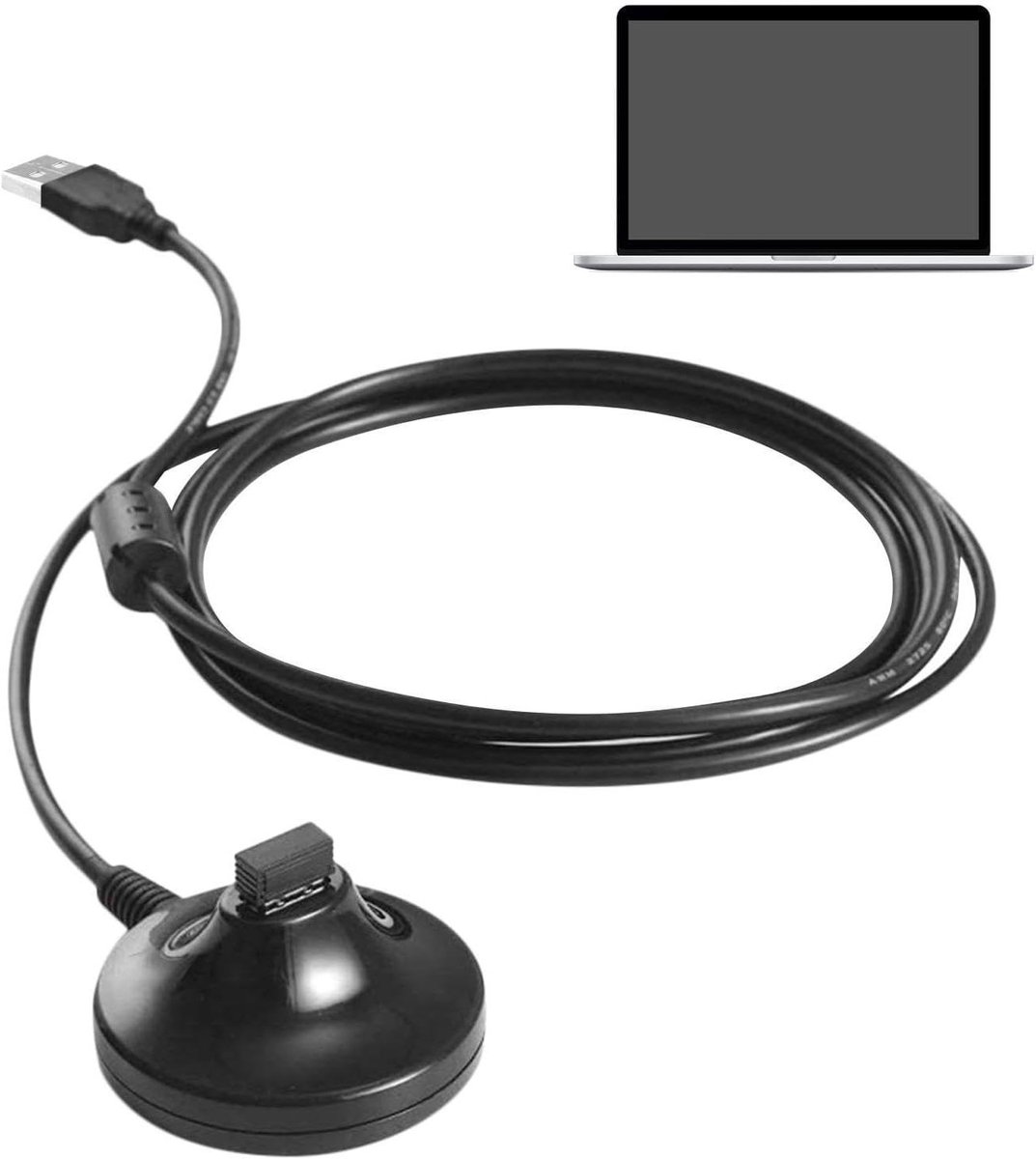 USB Ant Adapter - Ant+ Dongle Receiver - Indoor Cycling Data - Met USB Verlengsnoer - 2 Meter - Zwart