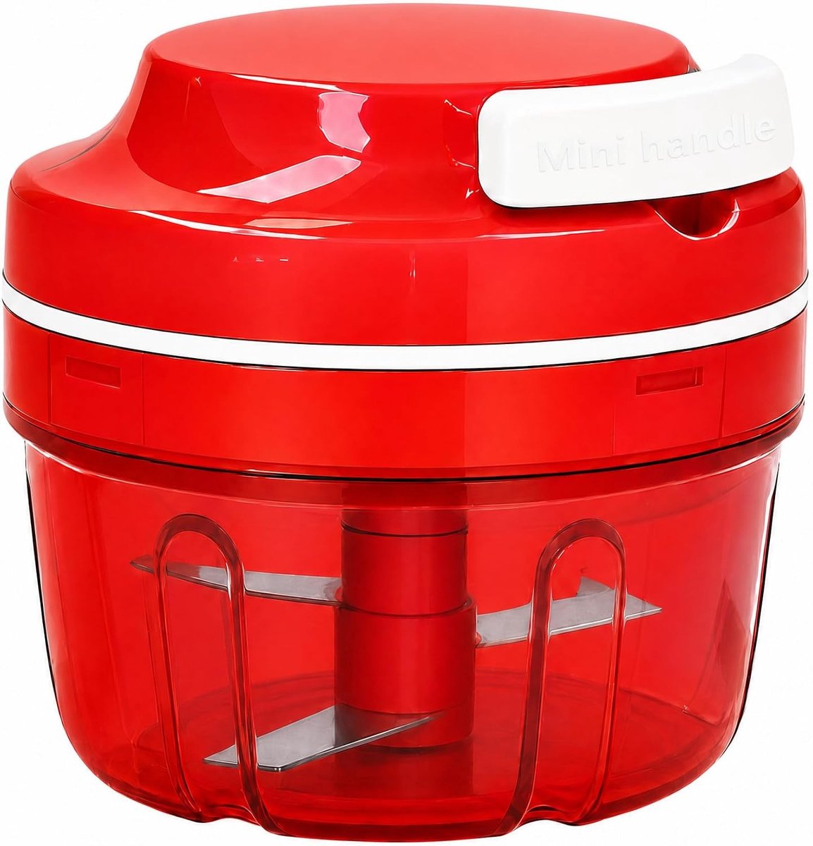 Uiensnijder met Trekkoord - Zwart - 300 ml - Handmatige Groentesnijder van Kunststof - Voor Groenten, Uien, Knoflook en Fruit