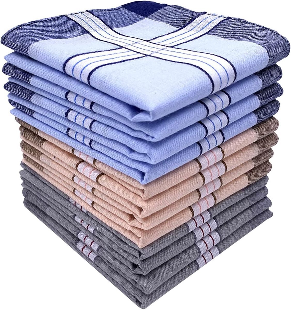 Zakdoeken - Stijlvol - 100% Katoen - Handkerchief met Ruitpatroon - Voor Heren