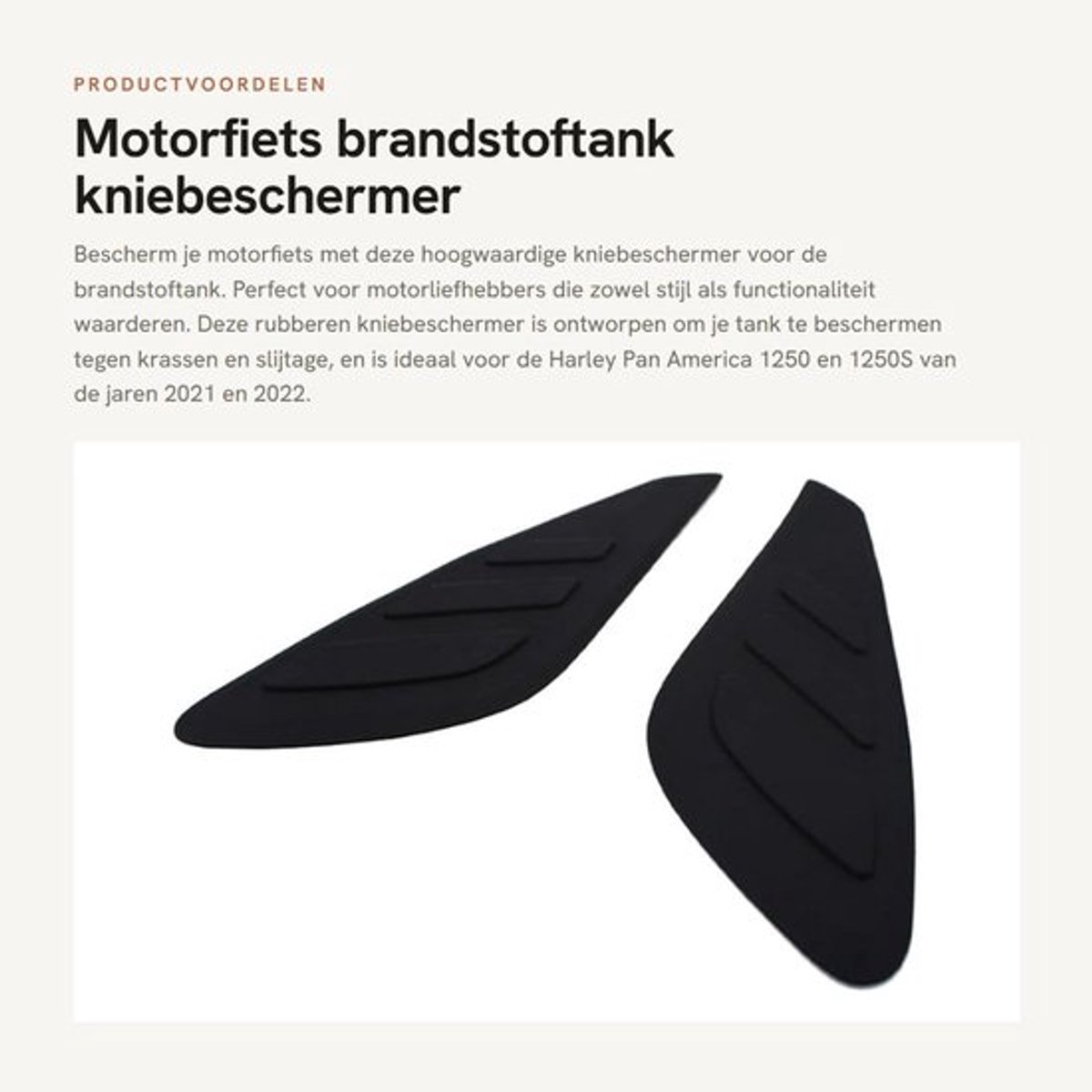 Brandstoftank Kniebeschermer Rubber - Motorfiets Beschermer - Zwart - Sterke Hechting - 2 Stuks - Uniek Ontwerp - Tankbeschermer