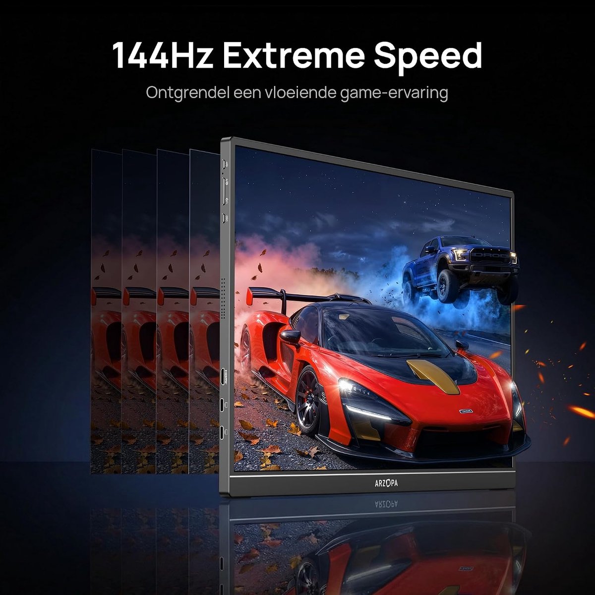 Portable Monitor 16.1 inch Gaming Monitor 144Hz FHD Scherm met HDR IPS Display USB-C en HDMI voor Laptop PC PS5 en Xbox thumbnail 6