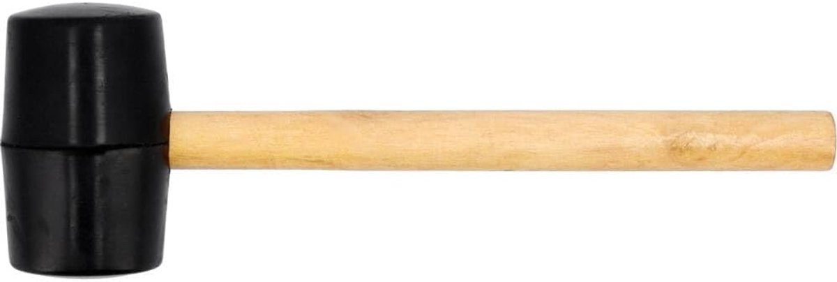 Rubberen hamer met houten handvat - 450 g - duurzaam - veelzijdig inzetbaar - veilig voor oppervlakken - ideaal voor doe-het-zelvers