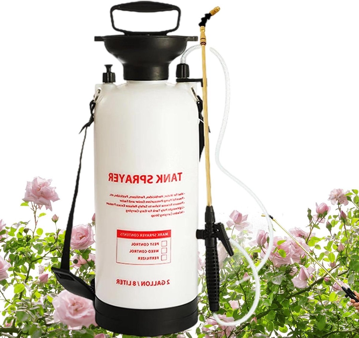 Drukspuit - Plantenspuit Tuin - Planten Besproeien - Dubbele Spuitlansen - 8L - Groen