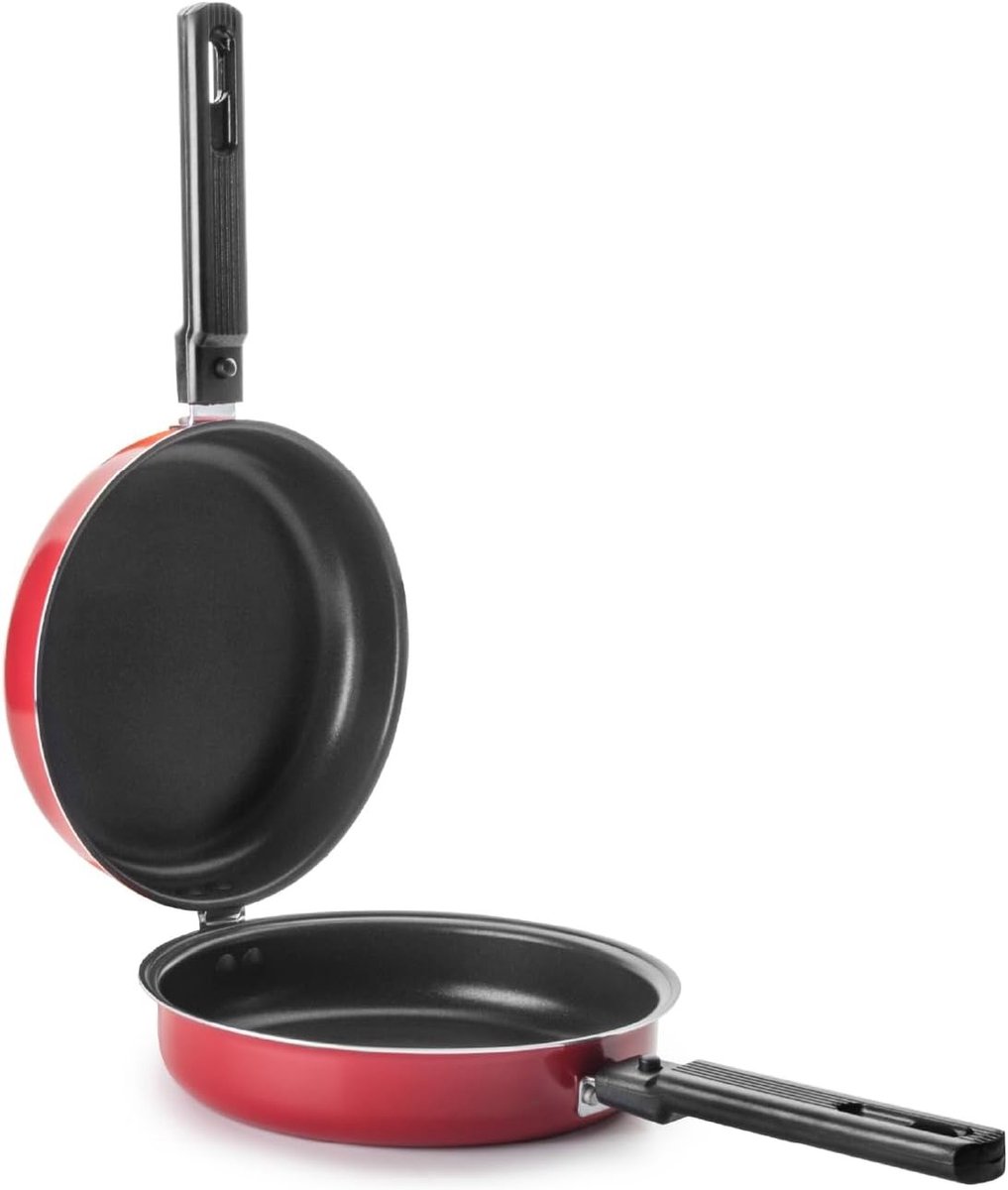Omeletmaker - Aluminium - 24 cm - Antiaanbaklaag met Afneembaar Handvat - Voor Gas en Elektrisch Koken