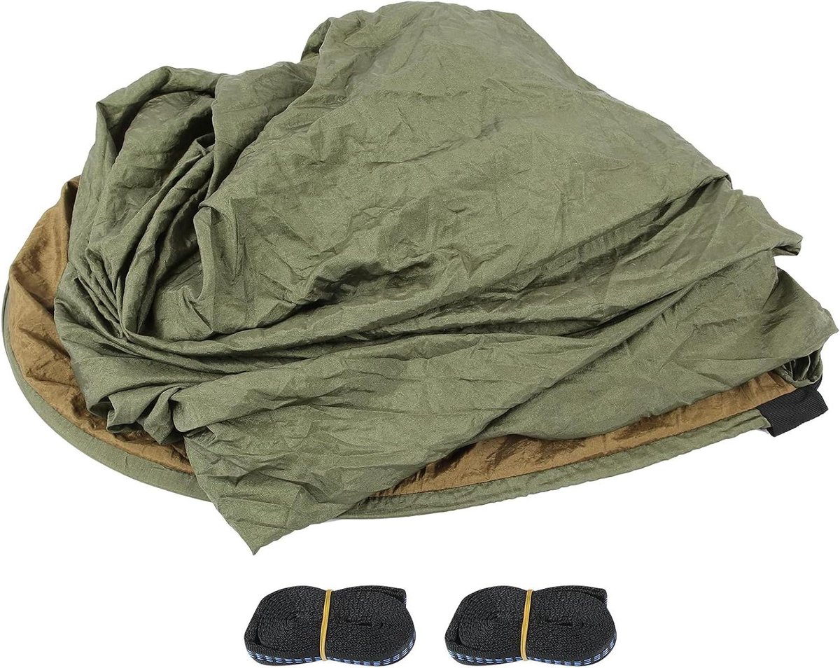 Kampeerhangmat - Tarp tent Bivakzak - Buiten Ontspannen - Met Muggennet - 290x140cm - Legergroen