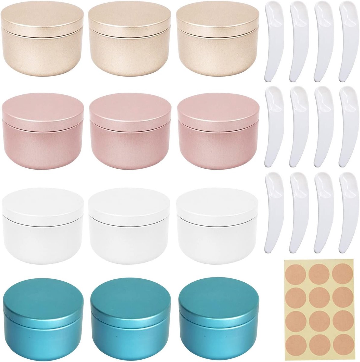 CONNECTION 12pcs Aluminum Tin Jars 50ml Travel Jars for Toiletries Lip Balm Containers Cosmetic Jars Monster Jars Cream Container Tin Jar for Lotions Lip Balm Cream