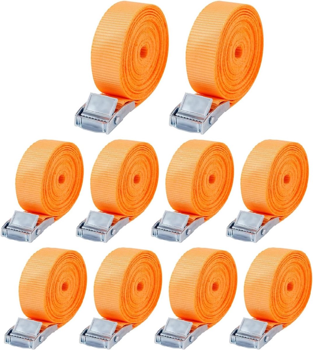 Snelbinders fiets - Oranje - 4 m - Polyester Spanband met Metalen Gesp - Voor Fietsen en Bagage